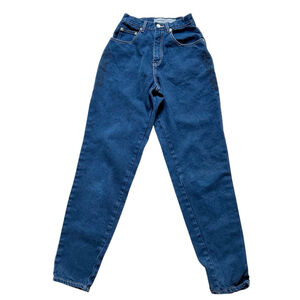 Retro 70’s Topaz Super High-waisted dark blue jeans w/ Embroidery on hips Cotton
